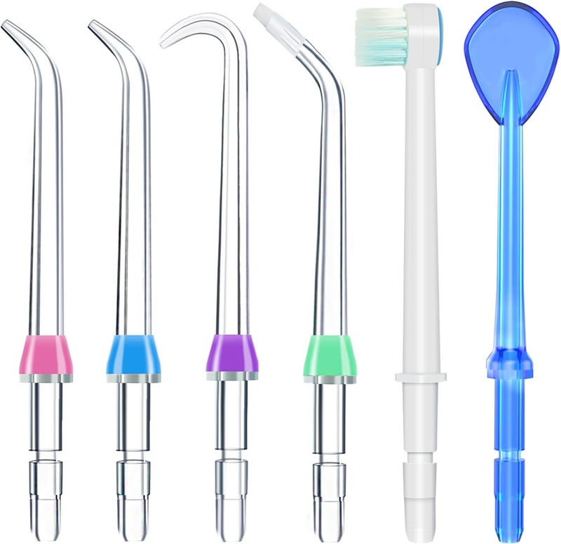 Hwxtoxy Replacement Heads for Waterpik, Water Flosser Replacement Heads Parts for Waterpik Oral Irrigator, 6 Tips Different & Storage Case Bundle - Image 1